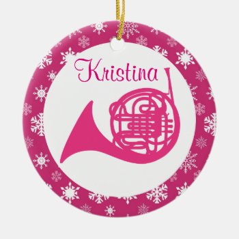 French Horn Music Personalized Ornament by madconductor at Zazzle