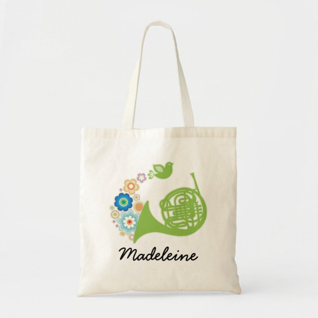 French Horn Music Personalized Tote Bag (Front)