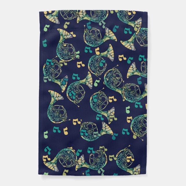 French Horn Music Teacher Musicians Socks Garden Flag (Front)