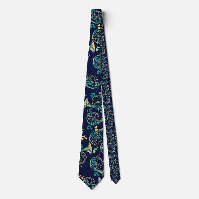 French Horn Music Teacher Musicians Socks Neck Tie (Front)