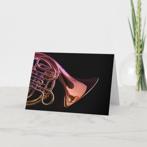 French Horn Musical Instrument Image Holiday Card
