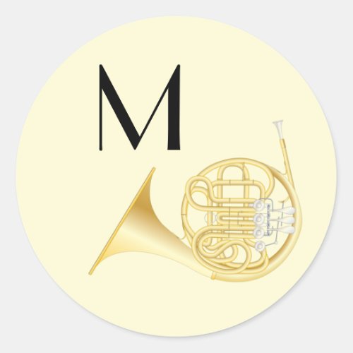French Horn Musician Band Teacher Classic Round Sticker
