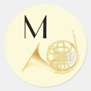 French Horn Musician Band Teacher Classic Round Sticker