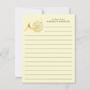 French Horn Musician Band Teacher Thank You Card