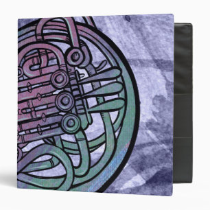 French Horn Painting Artwork Band Class            3 Ring Binder