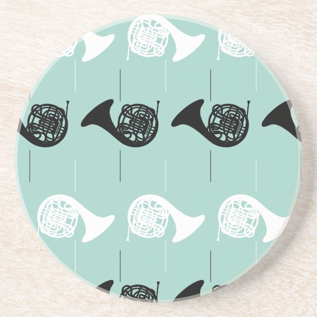 French Horn Pattern Drink Coaster (Front)