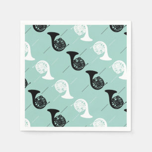 French Horn Pattern Paper Napkins