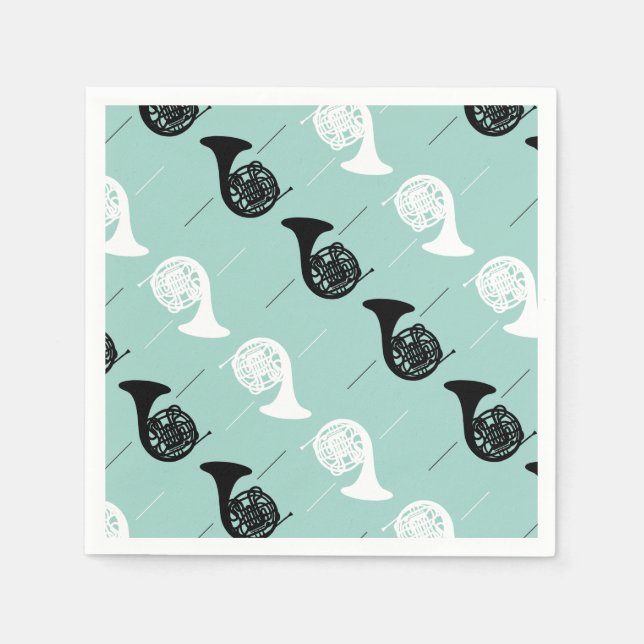 French Horn Pattern Paper Napkins (Front)