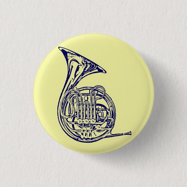 French Horn Pinback Button (Front)