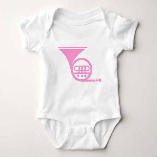 French Horn _ Pink Baby Bodysuit