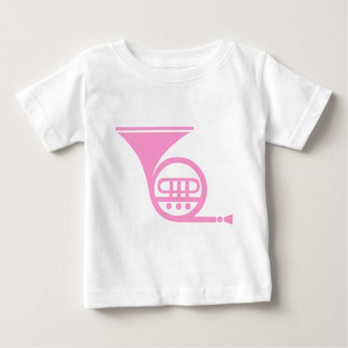 French Horn _ Pink Baby T_Shirt