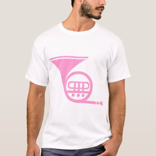 French Horn _ Pink T_Shirt