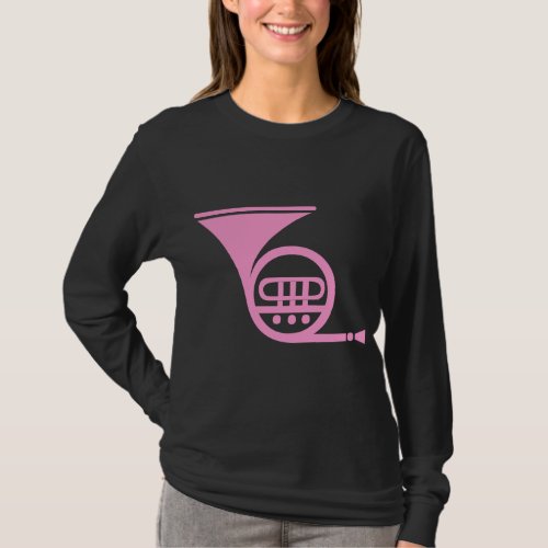 French Horn _ Pink T_Shirt