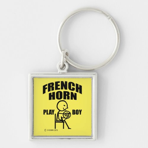 French Horn Play Boy Keychain