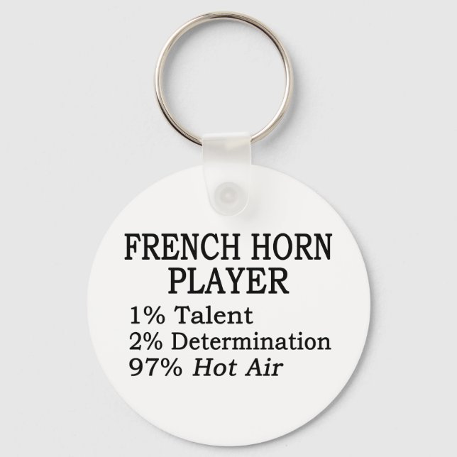 French Horn Player Hot Air Keychain (Front)