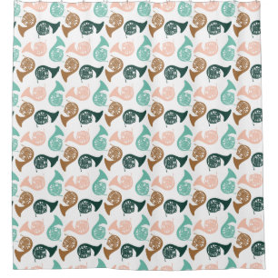 French Horn Player Musician Gift Instrument Shower Curtain