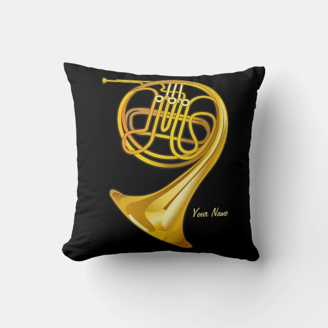 French Horn Player Personalized Music Gift Pillow (Front)