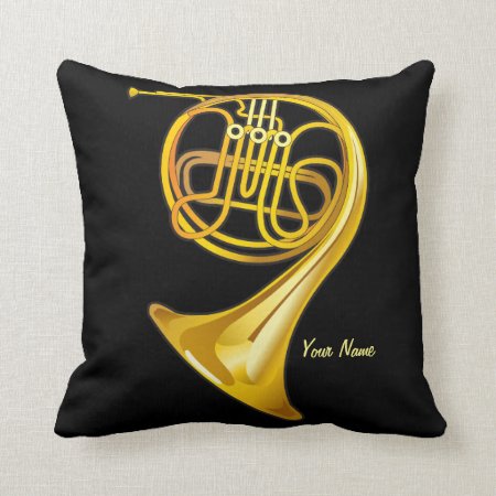French Horn Player Personalized Music Gift Pillow