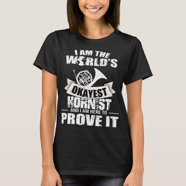 French Horn Plyer Marching Band Music Hornist T-Shirt (Front)