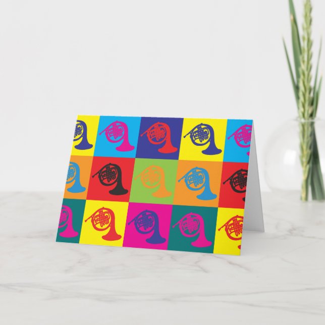 French Horn Pop Art Card (Front)