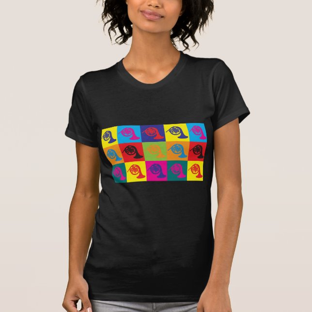 French Horn Pop Art T-Shirt (Front)