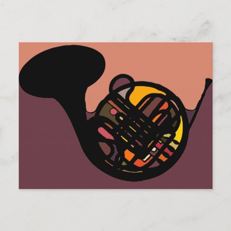 French Horn Postcard