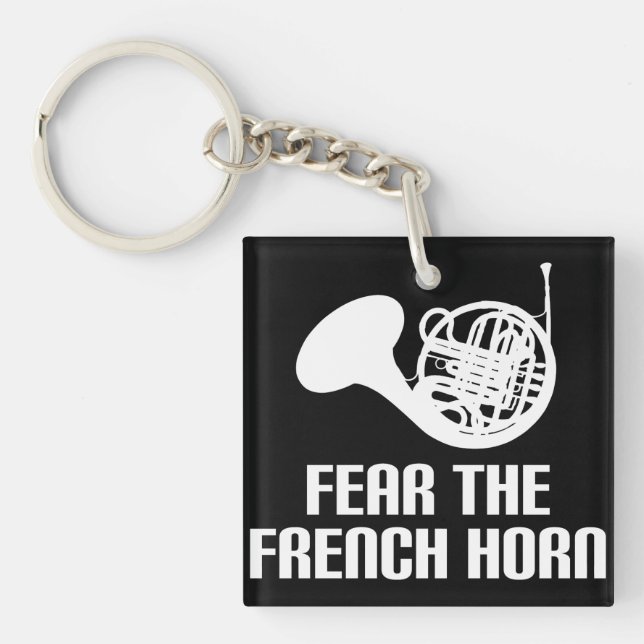 French Horn Quote Stocking Stuffer Gift Keychain (Front)