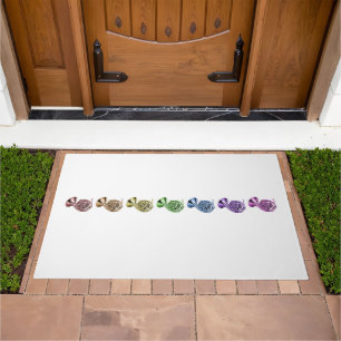French Horn Rainbow Line Up Doormat