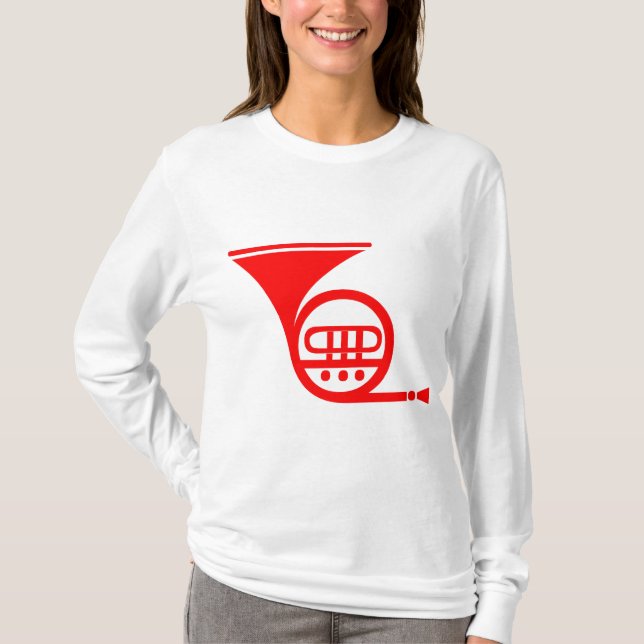 French Horn - Red T-Shirt (Front)