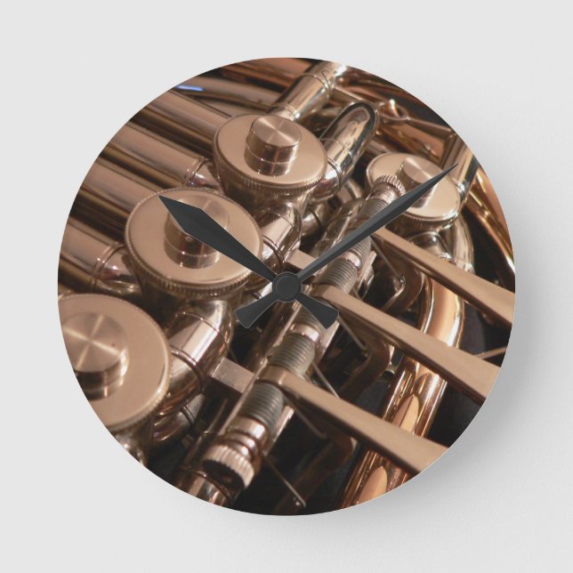 French Horn Round Clock (Front)