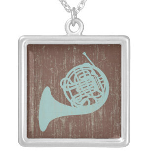 French Horn Silver Plated Necklace