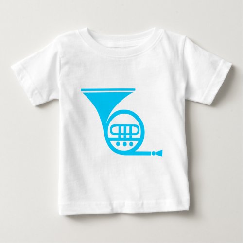 French Horn _ Sky Blue Baby T_Shirt