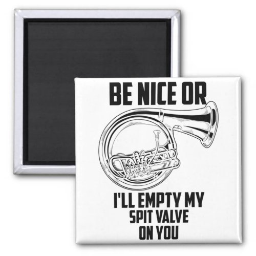 French Horn Spit Valve Cute Trumpet Musician Funny Magnet