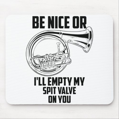 French Horn Spit Valve Cute Trumpet Musician Funny Mouse Pad