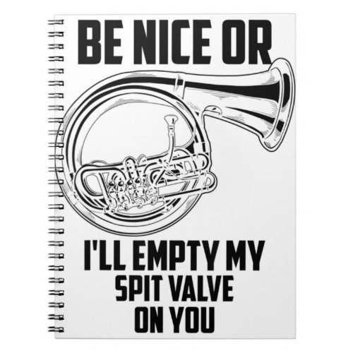 French Horn Spit Valve Cute Trumpet Musician Funny Notebook