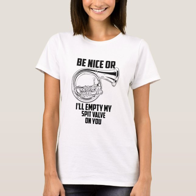 French Horn Spit Valve Cute Trumpet Musician Funny T-Shirt (Front)