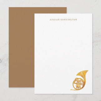 French Horn Stationery - Instrument Note Cards