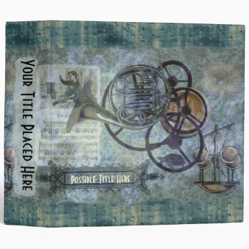 French Horn Steampunk Medley Binder by missprinteditions at Zazzle
