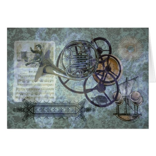 French Horn Steampunk Medley Cards (Front Horizontal)