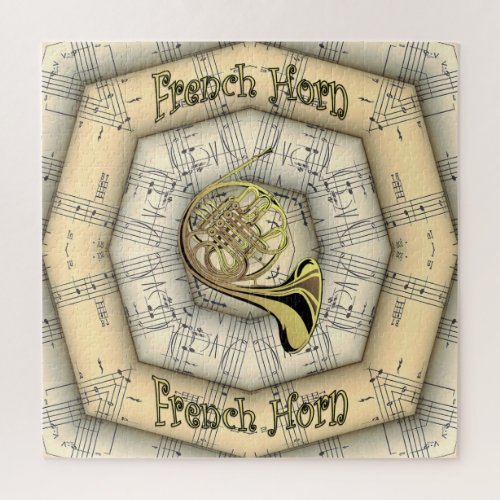 French Horn  Strange Musical Design  Unique  Jigsaw Puzzle