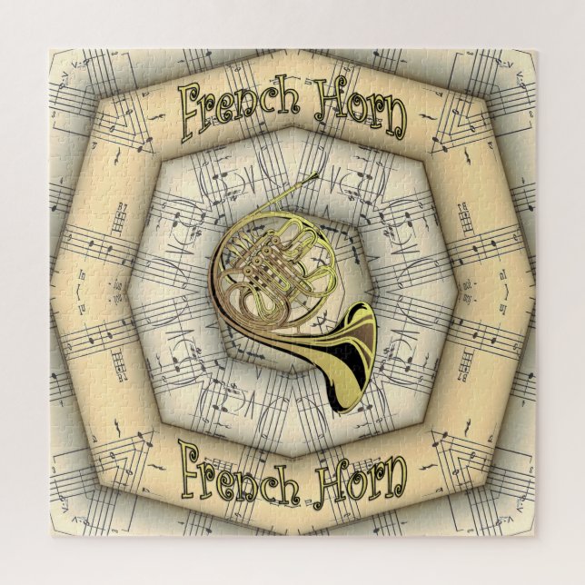 French Horn ~ Strange Musical Design ~ Unique ~ Jigsaw Puzzle (Vertical)