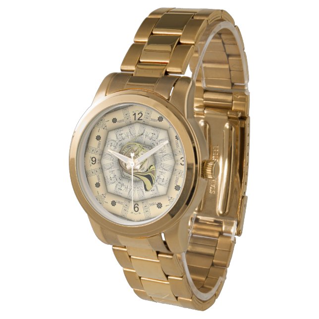 French Horn ~ Strange Musical Design ~ Unique ~ Watch (Angled)