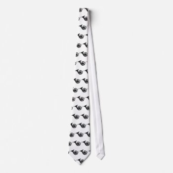 French Horn Tie (white) by LeSilhouette at Zazzle