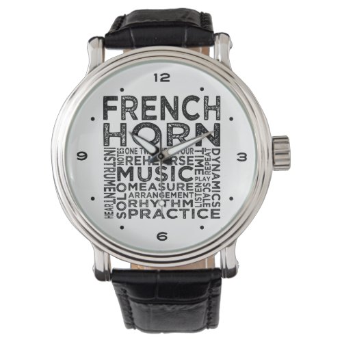 French Horn Typography Watch