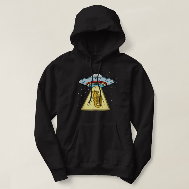 French Horn Ufo Abduction3 Hoodie (Design Front)