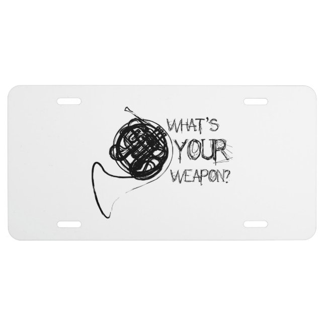French Horn Weapon License Plate (Front)