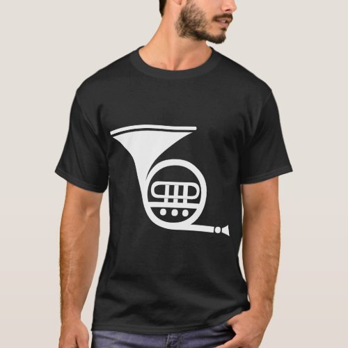 French Horn _ White T_Shirt