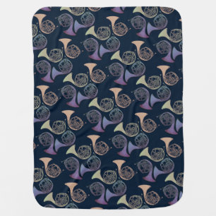 French Horns Art cute French horn designs          Baby Blanket