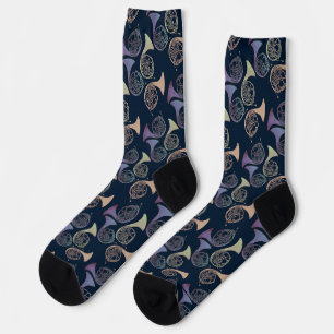 French Horns Art cute French horn designs Socks