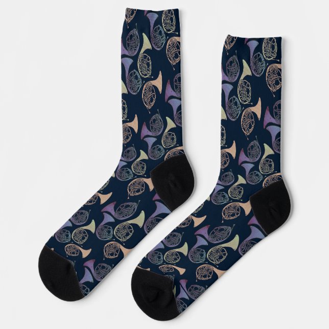 French Horns Art cute French horn designs          Socks (Left)